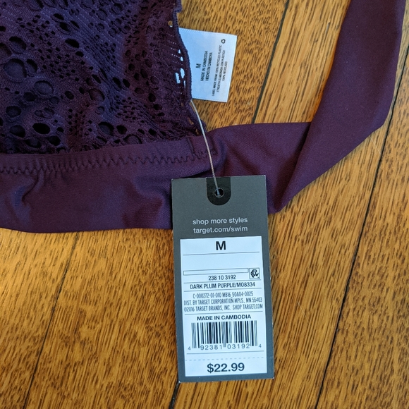 NWT Mossimo Purple Lace Bikini Swim Top - Picture 3 of 5